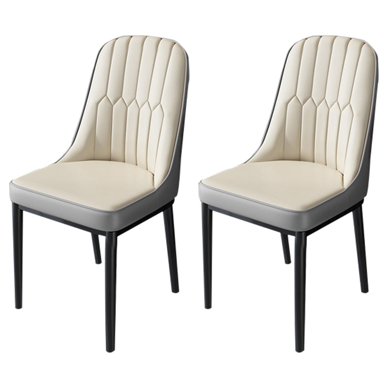 Nordic Metal Dining Room Chairs Upholstered Linen Fabric Armless Chairs for Restaurant Use White-Gray 2 Piece Set Black Clearhalo ' kitchen&dining_furn' 'Dining Chairs' 'Dining Tables & Seating' 'dining_chair' 'furn' 'furn_dining_chair' 'Furniture' 'furniture_dining_chair' 'Kitchen & Dining Furniture' 'kitchen' 3998281