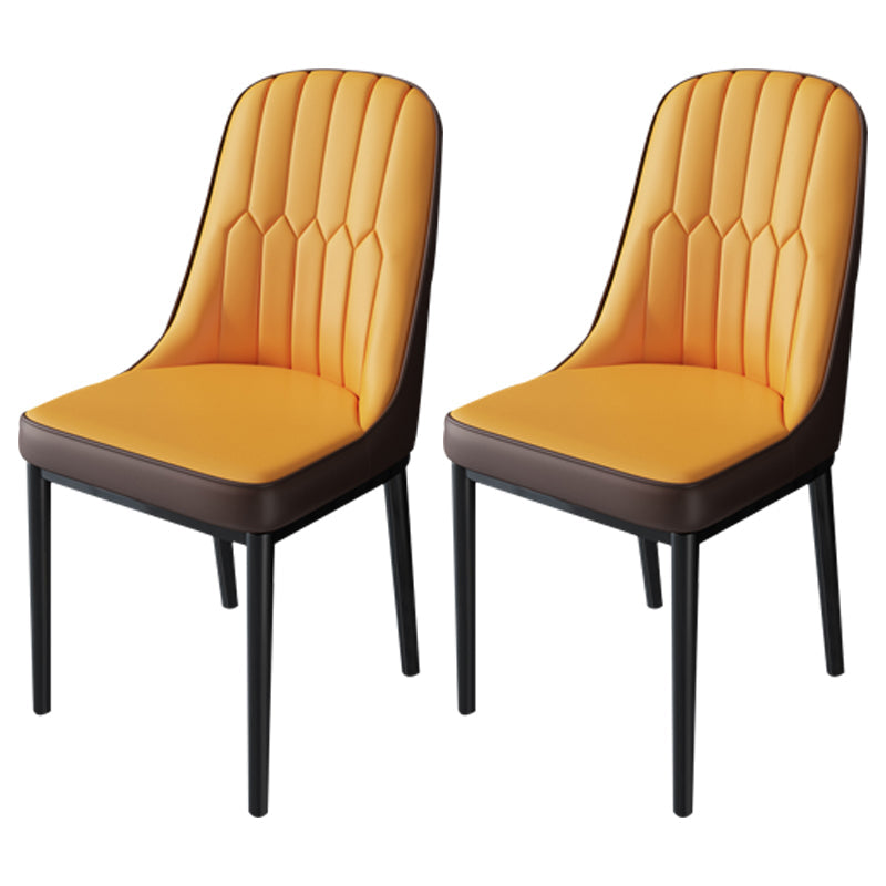 Nordic Metal Dining Room Chairs Upholstered Linen Fabric Armless Chairs for Restaurant Use Orange-Gray 2 Piece Set Black Clearhalo ' kitchen&dining_furn' 'Dining Chairs' 'Dining Tables & Seating' 'dining_chair' 'furn' 'furn_dining_chair' 'Furniture' 'furniture_dining_chair' 'Kitchen & Dining Furniture' 'kitchen' 3998284