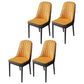 Nordic Metal Dining Room Chairs Upholstered Linen Fabric Armless Chairs for Restaurant Use Orange 4 Piece Set Black Clearhalo ' kitchen&dining_furn' 'Dining Chairs' 'Dining Tables & Seating' 'dining_chair' 'furn' 'furn_dining_chair' 'Furniture' 'furniture_dining_chair' 'Kitchen & Dining Furniture' 'kitchen' 3998285