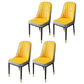 Nordic Metal Dining Room Chairs Upholstered Linen Fabric Armless Chairs for Restaurant Use Yellow-Gray 4 Piece Set Brass Gold Clearhalo ' kitchen&dining_furn' 'Dining Chairs' 'Dining Tables & Seating' 'dining_chair' 'furn' 'furn_dining_chair' 'Furniture' 'furniture_dining_chair' 'Kitchen & Dining Furniture' 'kitchen' 3998288