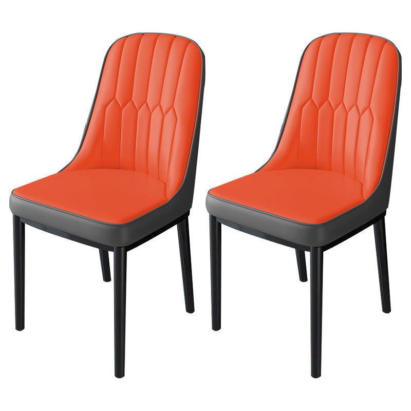 Nordic Metal Dining Room Chairs Upholstered Linen Fabric Armless Chairs for Restaurant Use Red-Gray 2 Piece Set Black Clearhalo ' kitchen&dining_furn' 'Dining Chairs' 'Dining Tables & Seating' 'dining_chair' 'furn' 'furn_dining_chair' 'Furniture' 'furniture_dining_chair' 'Kitchen & Dining Furniture' 'kitchen' 3998290