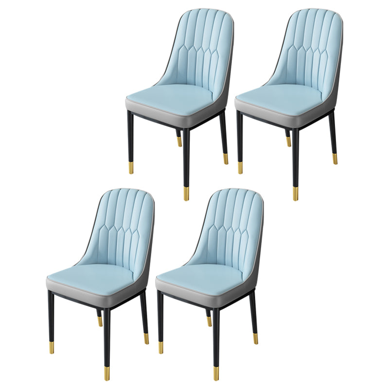 Nordic Metal Dining Room Chairs Upholstered Linen Fabric Armless Chairs for Restaurant Use Blue-Gray 4 Piece Set Brass Gold Clearhalo ' kitchen&dining_furn' 'Dining Chairs' 'Dining Tables & Seating' 'dining_chair' 'furn' 'furn_dining_chair' 'Furniture' 'furniture_dining_chair' 'Kitchen & Dining Furniture' 'kitchen' 3998297