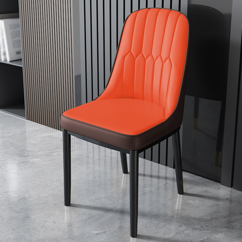 Nordic Metal Dining Room Chairs Upholstered Linen Fabric Armless Chairs for Restaurant Use Red Coffee 1 Piece Black Clearhalo ' kitchen&dining_furn' 'Dining Chairs' 'Dining Tables & Seating' 'dining_chair' 'furn' 'furn_dining_chair' 'Furniture' 'furniture_dining_chair' 'Kitchen & Dining Furniture' 'kitchen' 3998310