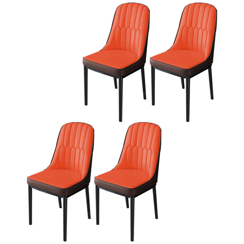 Nordic Metal Dining Room Chairs Upholstered Linen Fabric Armless Chairs for Restaurant Use Red Coffee 4 Piece Set Black Clearhalo ' kitchen&dining_furn' 'Dining Chairs' 'Dining Tables & Seating' 'dining_chair' 'furn' 'furn_dining_chair' 'Furniture' 'furniture_dining_chair' 'Kitchen & Dining Furniture' 'kitchen' 3998312