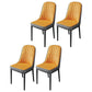 Nordic Metal Dining Room Chairs Upholstered Linen Fabric Armless Chairs for Restaurant Use Orange-Gray 4 Piece Set Black Clearhalo ' kitchen&dining_furn' 'Dining Chairs' 'Dining Tables & Seating' 'dining_chair' 'furn' 'furn_dining_chair' 'Furniture' 'furniture_dining_chair' 'Kitchen & Dining Furniture' 'kitchen' 3998321
