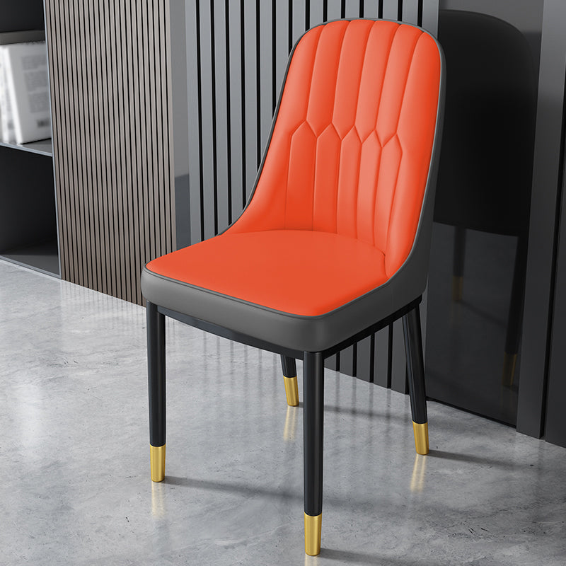 Nordic Metal Dining Room Chairs Upholstered Linen Fabric Armless Chairs for Restaurant Use Red-Gray 1 Piece Brass Gold Clearhalo ' kitchen&dining_furn' 'Dining Chairs' 'Dining Tables & Seating' 'dining_chair' 'furn' 'furn_dining_chair' 'Furniture' 'furniture_dining_chair' 'Kitchen & Dining Furniture' 'kitchen' 3998322