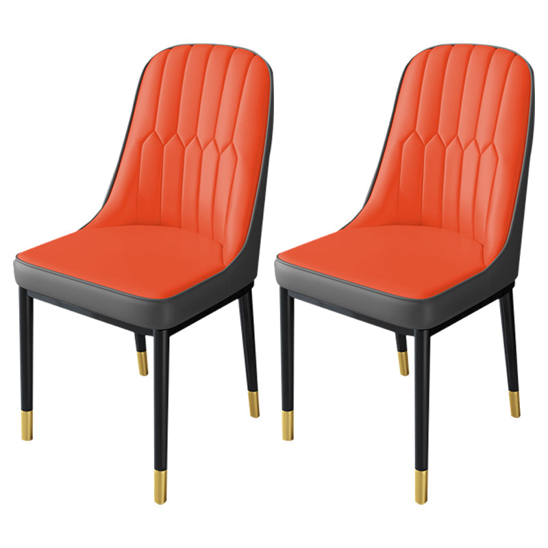 Nordic Metal Dining Room Chairs Upholstered Linen Fabric Armless Chairs for Restaurant Use Red-Gray 2 Piece Set Brass Gold Clearhalo ' kitchen&dining_furn' 'Dining Chairs' 'Dining Tables & Seating' 'dining_chair' 'furn' 'furn_dining_chair' 'Furniture' 'furniture_dining_chair' 'Kitchen & Dining Furniture' 'kitchen' 3998323