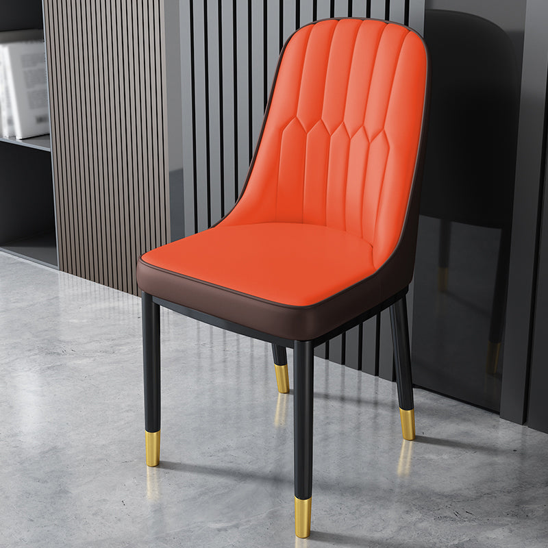 Nordic Metal Dining Room Chairs Upholstered Linen Fabric Armless Chairs for Restaurant Use Red Coffee 1 Piece Brass Gold Clearhalo ' kitchen&dining_furn' 'Dining Chairs' 'Dining Tables & Seating' 'dining_chair' 'furn' 'furn_dining_chair' 'Furniture' 'furniture_dining_chair' 'Kitchen & Dining Furniture' 'kitchen' 3998328