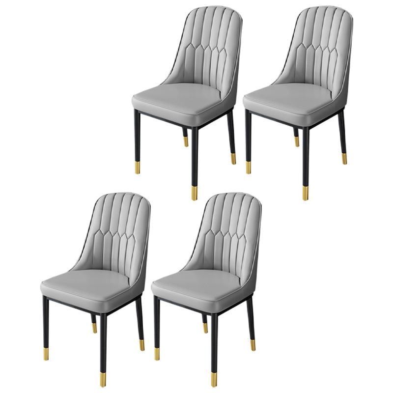 Nordic Metal Dining Room Chairs Upholstered Linen Fabric Armless Chairs for Restaurant Use Grey 4 Piece Set Brass Gold Clearhalo ' kitchen&dining_furn' 'Dining Chairs' 'Dining Tables & Seating' 'dining_chair' 'furn' 'furn_dining_chair' 'Furniture' 'furniture_dining_chair' 'Kitchen & Dining Furniture' 'kitchen' 3998336