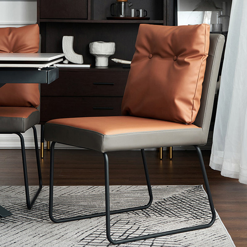 Contemporary Metal Chairs Set Dining Room Solid Back Side Chairs (Set of 2) Clearhalo ' kitchen&dining_furn' 'Dining Chairs' 'Dining Tables & Seating' 'dining_chair' 'furn' 'furn_dining_chair' 'Furniture' 'furniture_dining_chair' 'Kitchen & Dining Furniture' 'kitchen' 3998338