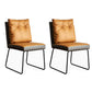 Contemporary Metal Chairs Set Dining Room Solid Back Side Chairs (Set of 2) Yellow Clearhalo ' kitchen&dining_furn' 'Dining Chairs' 'Dining Tables & Seating' 'dining_chair' 'furn' 'furn_dining_chair' 'Furniture' 'furniture_dining_chair' 'Kitchen & Dining Furniture' 'kitchen' 3998340