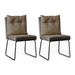 Contemporary Metal Chairs Set Dining Room Solid Back Side Chairs (Set of 2) Khaki Clearhalo ' kitchen&dining_furn' 'Dining Chairs' 'Dining Tables & Seating' 'dining_chair' 'furn' 'furn_dining_chair' 'Furniture' 'furniture_dining_chair' 'Kitchen & Dining Furniture' 'kitchen' 3998342