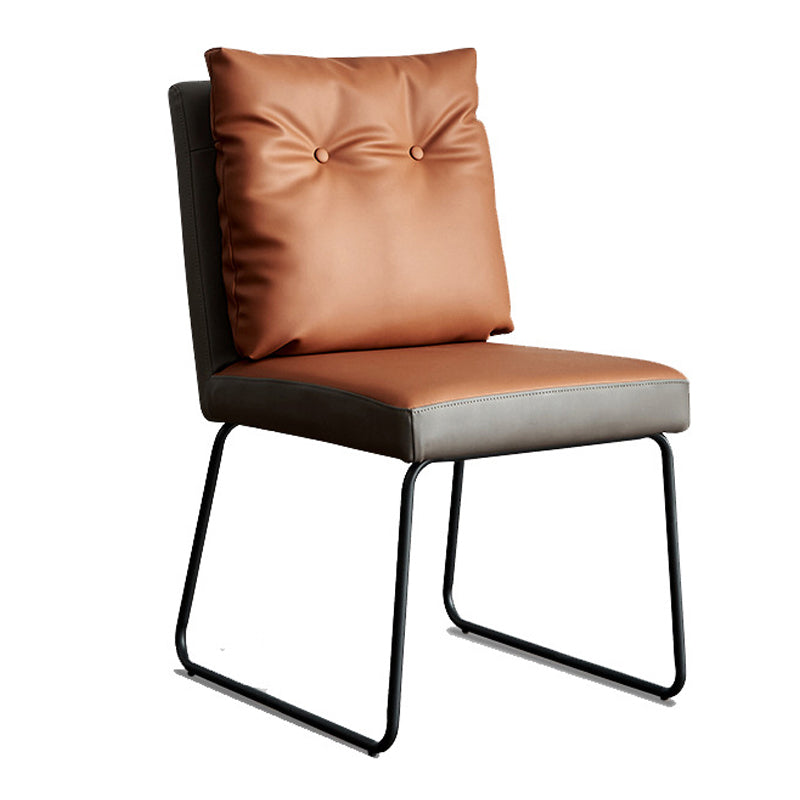 Contemporary Metal Chairs Set Dining Room Solid Back Side Chairs (Set of 2) Clearhalo ' kitchen&dining_furn' 'Dining Chairs' 'Dining Tables & Seating' 'dining_chair' 'furn' 'furn_dining_chair' 'Furniture' 'furniture_dining_chair' 'Kitchen & Dining Furniture' 'kitchen' 3998346