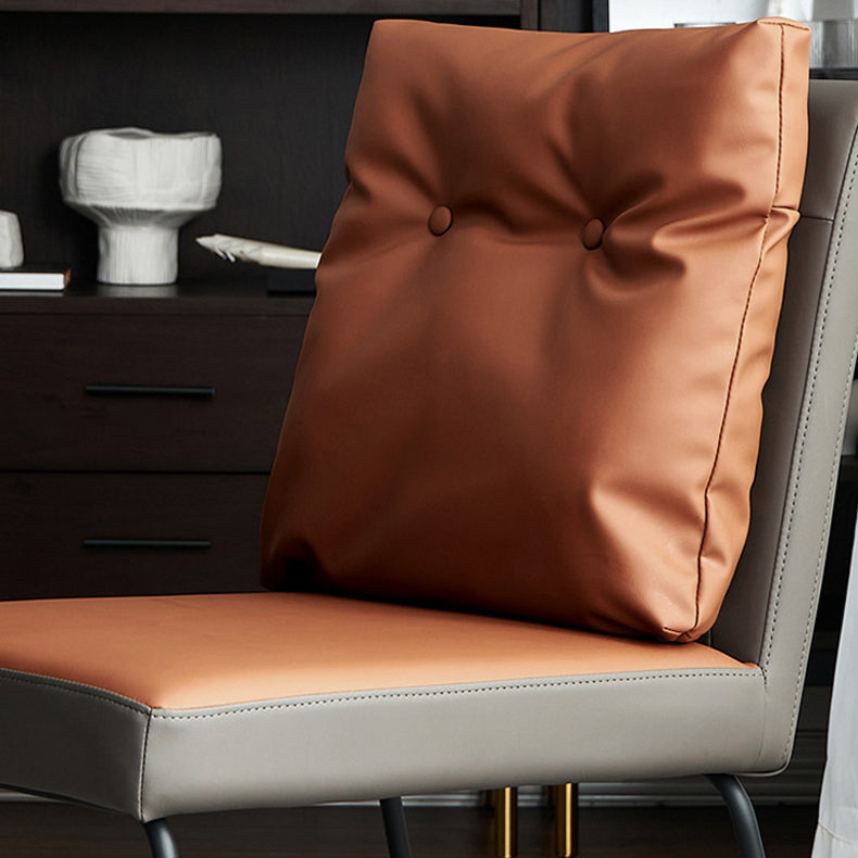 Contemporary Metal Chairs Set Dining Room Solid Back Side Chairs (Set of 2) Clearhalo ' kitchen&dining_furn' 'Dining Chairs' 'Dining Tables & Seating' 'dining_chair' 'furn' 'furn_dining_chair' 'Furniture' 'furniture_dining_chair' 'Kitchen & Dining Furniture' 'kitchen' 3998350