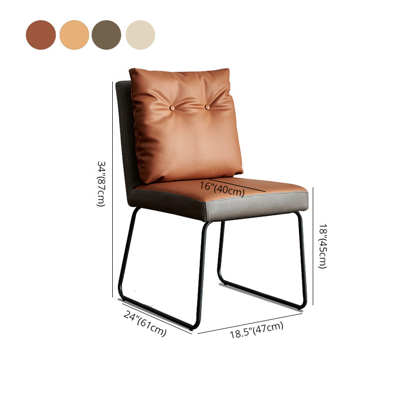 Contemporary Metal Chairs Set Dining Room Solid Back Side Chairs (Set of 2) Clearhalo ' kitchen&dining_furn' 'Dining Chairs' 'Dining Tables & Seating' 'dining_chair' 'furn' 'furn_dining_chair' 'Furniture' 'furniture_dining_chair' 'Kitchen & Dining Furniture' 'kitchen' 3998354