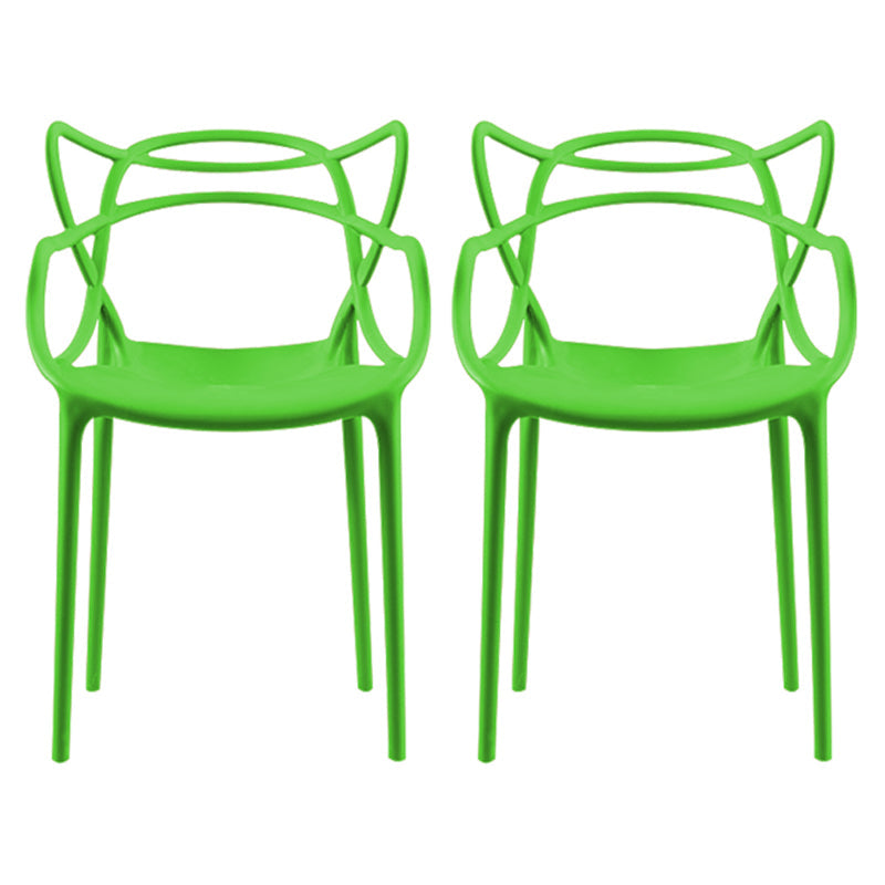 Contemporary Style Dining Chairs Plastic Dining Arm Chairs for Kitchen Green 2 Piece Set Clearhalo ' kitchen&dining_furn' 'Dining Chairs' 'Dining Tables & Seating' 'dining_chair' 'furn' 'furn_dining_chair' 'Furniture' 'furniture_dining_chair' 'Kitchen & Dining Furniture' 'kitchen' 3998362