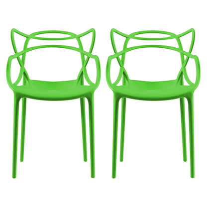 Contemporary Style Dining Chairs Plastic Dining Arm Chairs for Kitchen Green 2 Piece Set Clearhalo ' kitchen&dining_furn' 'Dining Chairs' 'Dining Tables & Seating' 'dining_chair' 'furn' 'furn_dining_chair' 'Furniture' 'furniture_dining_chair' 'Kitchen & Dining Furniture' 'kitchen' 3998362
