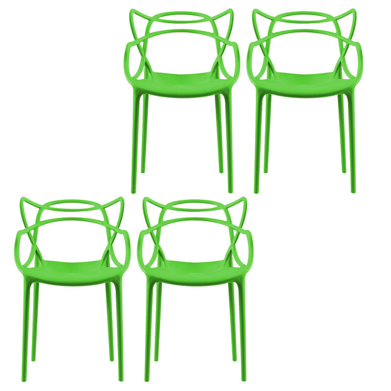 Contemporary Style Dining Chairs Plastic Dining Arm Chairs for Kitchen Green 4 Piece Set Clearhalo ' kitchen&dining_furn' 'Dining Chairs' 'Dining Tables & Seating' 'dining_chair' 'furn' 'furn_dining_chair' 'Furniture' 'furniture_dining_chair' 'Kitchen & Dining Furniture' 'kitchen' 3998363