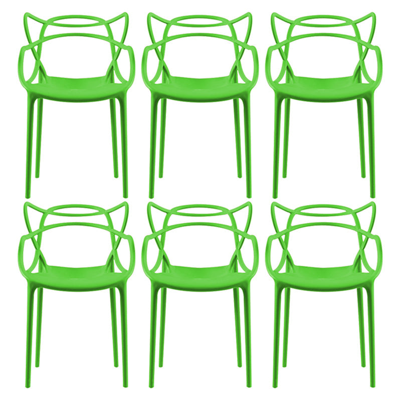 Contemporary Style Dining Chairs Plastic Dining Arm Chairs for Kitchen Green 6 Piece Set Clearhalo ' kitchen&dining_furn' 'Dining Chairs' 'Dining Tables & Seating' 'dining_chair' 'furn' 'furn_dining_chair' 'Furniture' 'furniture_dining_chair' 'Kitchen & Dining Furniture' 'kitchen' 3998366