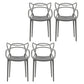 Contemporary Style Dining Chairs Plastic Dining Arm Chairs for Kitchen Grey 4 Piece Set Clearhalo ' kitchen&dining_furn' 'Dining Chairs' 'Dining Tables & Seating' 'dining_chair' 'furn' 'furn_dining_chair' 'Furniture' 'furniture_dining_chair' 'Kitchen & Dining Furniture' 'kitchen' 3998370