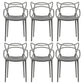 Contemporary Style Dining Chairs Plastic Dining Arm Chairs for Kitchen Grey 6 Piece Set Clearhalo ' kitchen&dining_furn' 'Dining Chairs' 'Dining Tables & Seating' 'dining_chair' 'furn' 'furn_dining_chair' 'Furniture' 'furniture_dining_chair' 'Kitchen & Dining Furniture' 'kitchen' 3998372