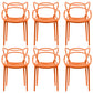 Contemporary Style Dining Chairs Plastic Dining Arm Chairs for Kitchen Orange 6 Piece Set Clearhalo ' kitchen&dining_furn' 'Dining Chairs' 'Dining Tables & Seating' 'dining_chair' 'furn' 'furn_dining_chair' 'Furniture' 'furniture_dining_chair' 'Kitchen & Dining Furniture' 'kitchen' 3998376