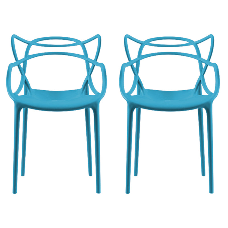 Contemporary Style Dining Chairs Plastic Dining Arm Chairs for Kitchen Lake Blue 2 Piece Set Clearhalo ' kitchen&dining_furn' 'Dining Chairs' 'Dining Tables & Seating' 'dining_chair' 'furn' 'furn_dining_chair' 'Furniture' 'furniture_dining_chair' 'Kitchen & Dining Furniture' 'kitchen' 3998377