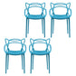 Contemporary Style Dining Chairs Plastic Dining Arm Chairs for Kitchen Lake Blue 4 Piece Set Clearhalo ' kitchen&dining_furn' 'Dining Chairs' 'Dining Tables & Seating' 'dining_chair' 'furn' 'furn_dining_chair' 'Furniture' 'furniture_dining_chair' 'Kitchen & Dining Furniture' 'kitchen' 3998378