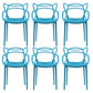 Contemporary Style Dining Chairs Plastic Dining Arm Chairs for Kitchen Lake Blue 6 Piece Set Clearhalo ' kitchen&dining_furn' 'Dining Chairs' 'Dining Tables & Seating' 'dining_chair' 'furn' 'furn_dining_chair' 'Furniture' 'furniture_dining_chair' 'Kitchen & Dining Furniture' 'kitchen' 3998379