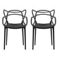 Contemporary Style Dining Chairs Plastic Dining Arm Chairs for Kitchen Black 2 Piece Set Clearhalo ' kitchen&dining_furn' 'Dining Chairs' 'Dining Tables & Seating' 'dining_chair' 'furn' 'furn_dining_chair' 'Furniture' 'furniture_dining_chair' 'Kitchen & Dining Furniture' 'kitchen' 3998380