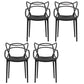 Contemporary Style Dining Chairs Plastic Dining Arm Chairs for Kitchen Black 4 Piece Set Clearhalo ' kitchen&dining_furn' 'Dining Chairs' 'Dining Tables & Seating' 'dining_chair' 'furn' 'furn_dining_chair' 'Furniture' 'furniture_dining_chair' 'Kitchen & Dining Furniture' 'kitchen' 3998381