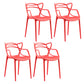 Contemporary Style Dining Chairs Plastic Dining Arm Chairs for Kitchen Red 4 Piece Set Clearhalo ' kitchen&dining_furn' 'Dining Chairs' 'Dining Tables & Seating' 'dining_chair' 'furn' 'furn_dining_chair' 'Furniture' 'furniture_dining_chair' 'Kitchen & Dining Furniture' 'kitchen' 3998384