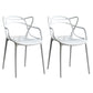 Contemporary Style Dining Chairs Plastic Dining Arm Chairs for Kitchen White 2 Piece Set Clearhalo ' kitchen&dining_furn' 'Dining Chairs' 'Dining Tables & Seating' 'dining_chair' 'furn' 'furn_dining_chair' 'Furniture' 'furniture_dining_chair' 'Kitchen & Dining Furniture' 'kitchen' 3998386