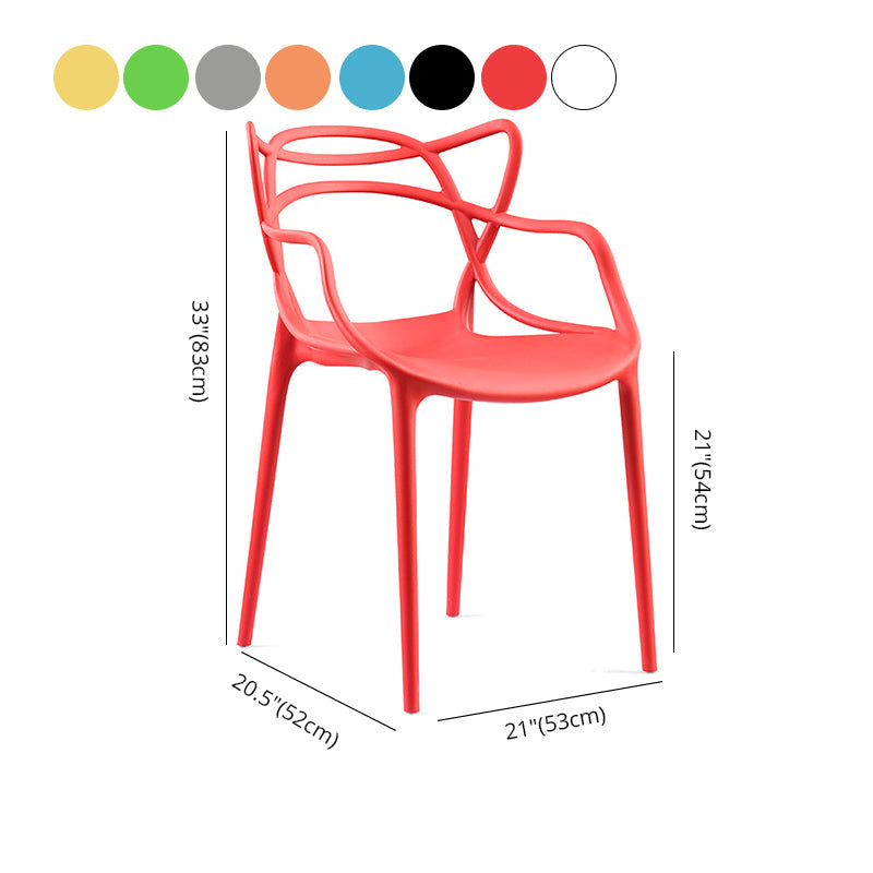 Contemporary Style Dining Chairs Plastic Dining Arm Chairs for Kitchen Clearhalo ' kitchen&dining_furn' 'Dining Chairs' 'Dining Tables & Seating' 'dining_chair' 'furn' 'furn_dining_chair' 'Furniture' 'furniture_dining_chair' 'Kitchen & Dining Furniture' 'kitchen' 3998389