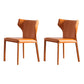 Contemporary Saddle Leather Restaurant Side Chair Matte Finish Wingback Dining Chair (Set of 2) Orange Clearhalo ' kitchen&dining_furn' 'Dining Chairs' 'Dining Tables & Seating' 'dining_chair' 'Furniture' 'furniture_dining_chair' 'Kitchen & Dining Furniture' 'kitchen' 3998391