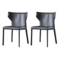 Contemporary Saddle Leather Restaurant Side Chair Matte Finish Wingback Dining Chair (Set of 2) Grey Clearhalo ' kitchen&dining_furn' 'Dining Chairs' 'Dining Tables & Seating' 'dining_chair' 'Furniture' 'furniture_dining_chair' 'Kitchen & Dining Furniture' 'kitchen' 3998396