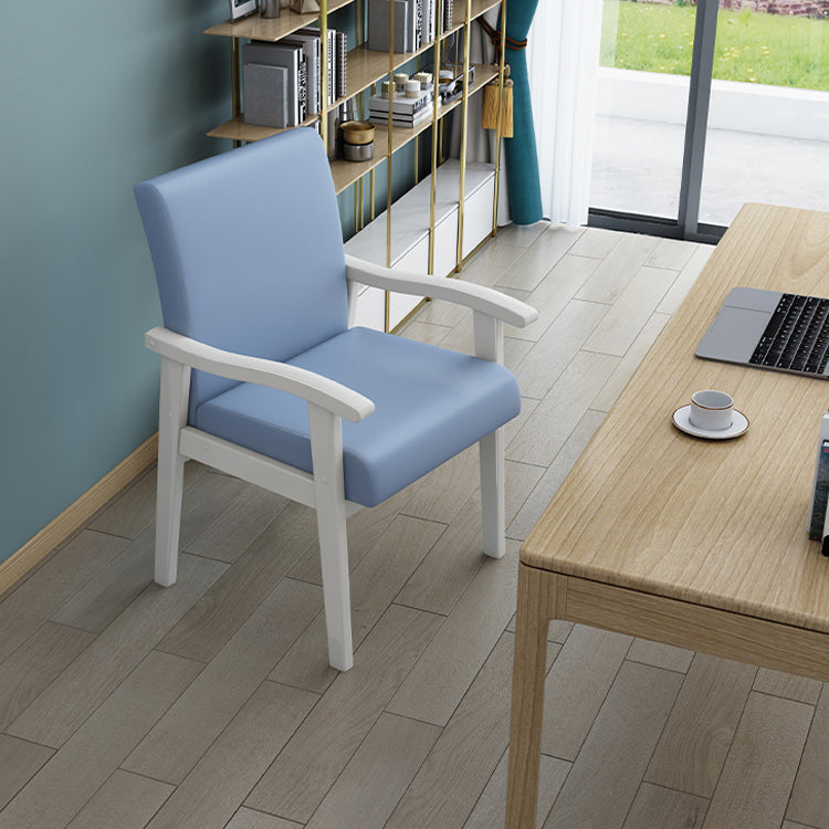 Upholstered Arm Chair Solid Back Single Dining Arm Chair with Wood Legs Clearhalo ' kitchen&dining_furn' 'Dining Chairs' 'Dining Tables & Seating' 'dining_chair' 'furn' 'furn_dining_chair' 'Furniture' 'furniture_dining_chair' 'Kitchen & Dining Furniture' 'kitchen' 3998438