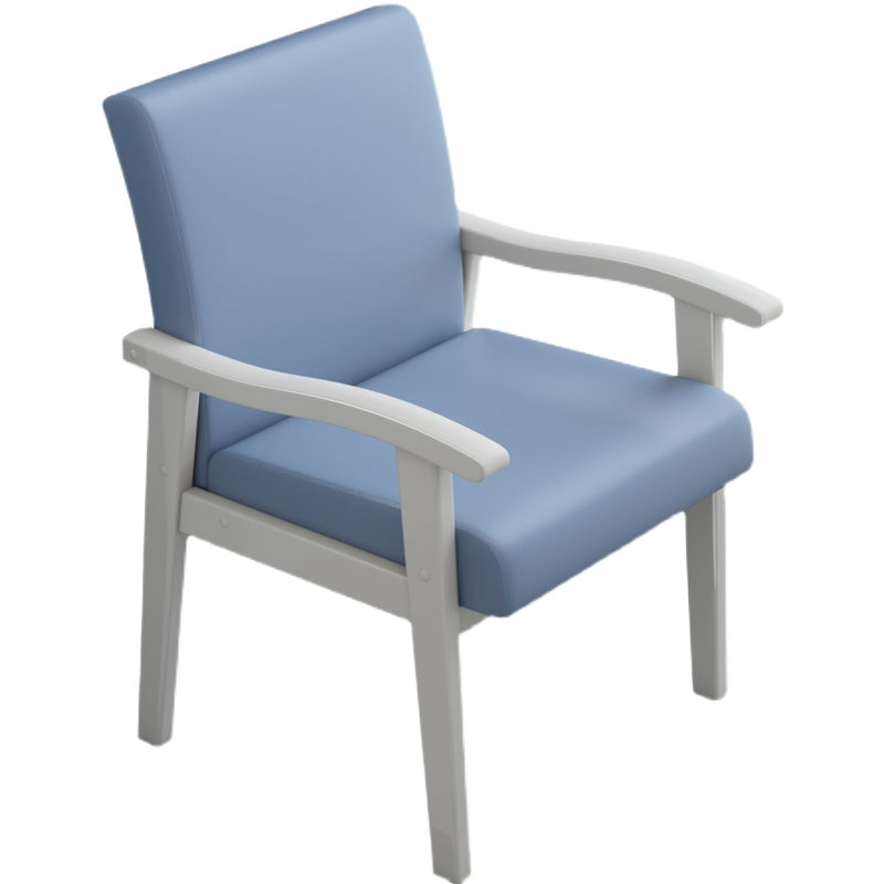 Upholstered Arm Chair Solid Back Single Dining Arm Chair with Wood Legs Clearhalo ' kitchen&dining_furn' 'Dining Chairs' 'Dining Tables & Seating' 'dining_chair' 'furn' 'furn_dining_chair' 'Furniture' 'furniture_dining_chair' 'Kitchen & Dining Furniture' 'kitchen' 3998441