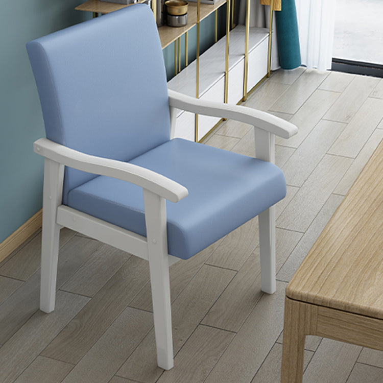Single Solid Back Dining Armchair Upholstered Arm Chairs with Wood Legs Sky Blue Clearhalo ' kitchen&dining_furn' 'Dining Chairs' 'Dining Tables & Seating' 'dining_chair' 'furn' 'furn_dining_chair' 'Furniture' 'furniture_dining_chair' 'Kitchen & Dining Furniture' 'kitchen' 3998453
