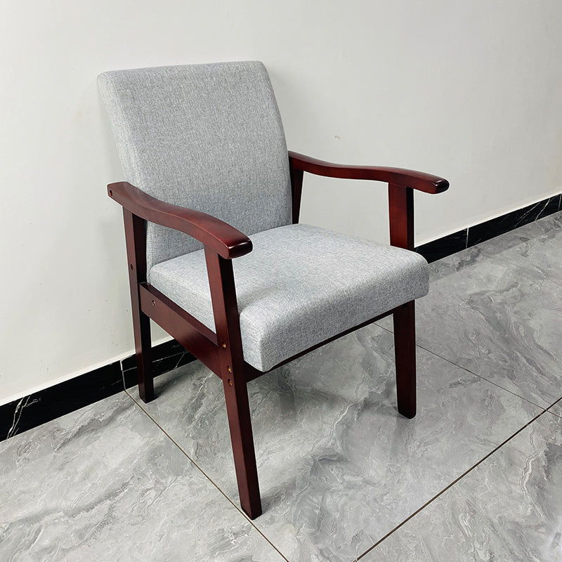 Single Solid Back Dining Armchair Upholstered Arm Chairs with Wood Legs Grey Clearhalo ' kitchen&dining_furn' 'Dining Chairs' 'Dining Tables & Seating' 'dining_chair' 'furn' 'furn_dining_chair' 'Furniture' 'furniture_dining_chair' 'Kitchen & Dining Furniture' 'kitchen' 3998454