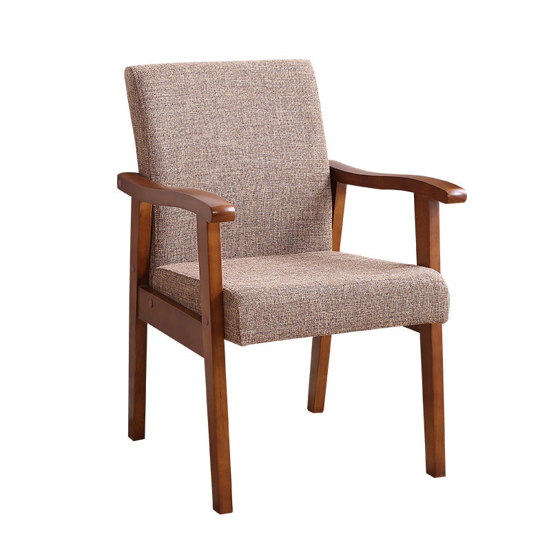 Single Solid Back Dining Armchair Upholstered Arm Chairs with Wood Legs Clearhalo ' kitchen&dining_furn' 'Dining Chairs' 'Dining Tables & Seating' 'dining_chair' 'furn' 'furn_dining_chair' 'Furniture' 'furniture_dining_chair' 'Kitchen & Dining Furniture' 'kitchen' 3998461