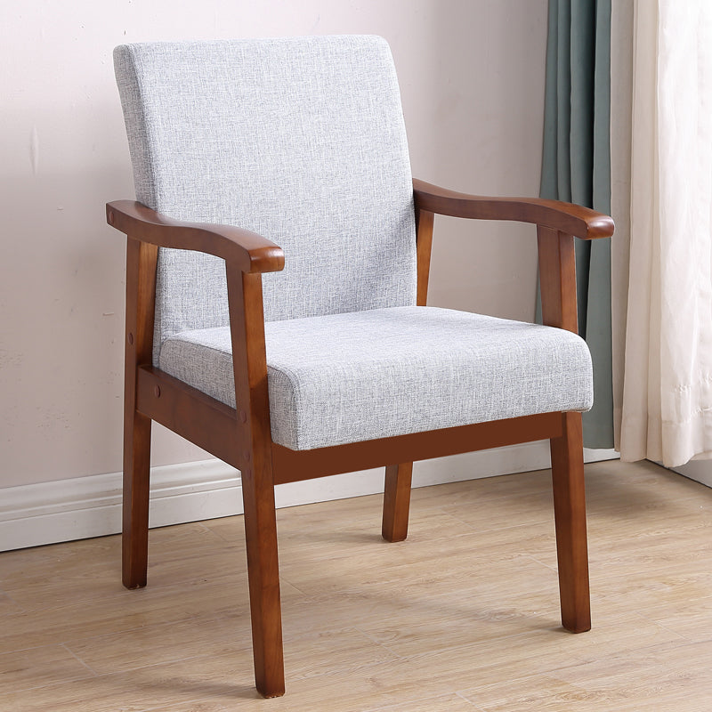 Single Solid Back Dining Armchair Upholstered Arm Chairs with Wood Legs Silver Gray Clearhalo ' kitchen&dining_furn' 'Dining Chairs' 'Dining Tables & Seating' 'dining_chair' 'furn' 'furn_dining_chair' 'Furniture' 'furniture_dining_chair' 'Kitchen & Dining Furniture' 'kitchen' 3998462