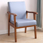 Single Solid Back Dining Armchair Upholstered Arm Chairs with Wood Legs Water Blue Clearhalo ' kitchen&dining_furn' 'Dining Chairs' 'Dining Tables & Seating' 'dining_chair' 'furn' 'furn_dining_chair' 'Furniture' 'furniture_dining_chair' 'Kitchen & Dining Furniture' 'kitchen' 3998467