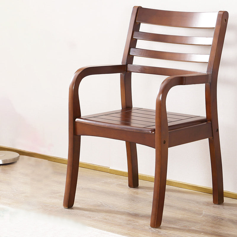 Traditional Rubberwood Arm Chair Wood Ladder Back Single Dining Armchair Clearhalo ' kitchen&dining_furn' 'Dining Chairs' 'Dining Tables & Seating' 'dining_chair' 'furn' 'furn_dining_chair' 'Furniture' 'furniture_dining_chair' 'Kitchen & Dining Furniture' 'kitchen' 3998472