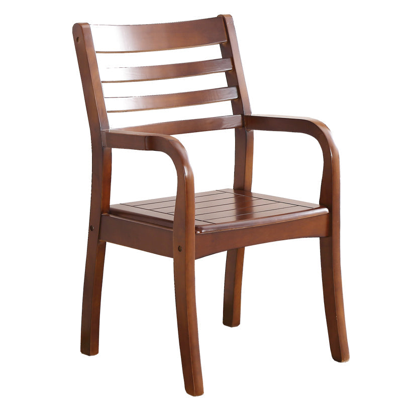Traditional Rubberwood Arm Chair Wood Ladder Back Single Dining Armchair Clearhalo ' kitchen&dining_furn' 'Dining Chairs' 'Dining Tables & Seating' 'dining_chair' 'furn' 'furn_dining_chair' 'Furniture' 'furniture_dining_chair' 'Kitchen & Dining Furniture' 'kitchen' 3998477