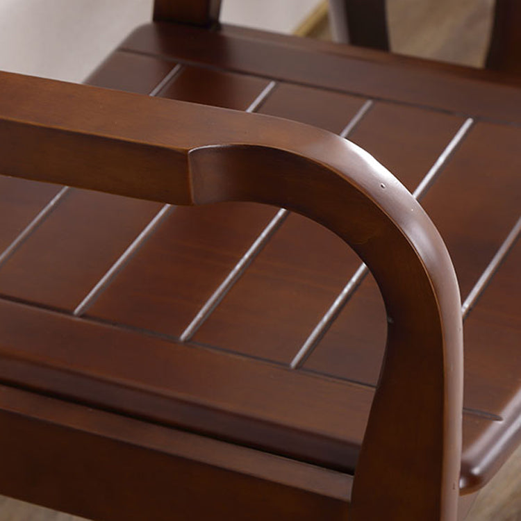 Traditional Rubberwood Arm Chair Wood Ladder Back Single Dining Armchair Clearhalo ' kitchen&dining_furn' 'Dining Chairs' 'Dining Tables & Seating' 'dining_chair' 'furn' 'furn_dining_chair' 'Furniture' 'furniture_dining_chair' 'Kitchen & Dining Furniture' 'kitchen' 3998478