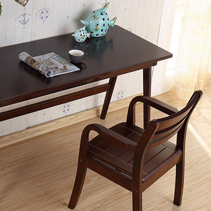 Traditional Rubberwood Arm Chair Wood Ladder Back Single Dining Armchair Clearhalo ' kitchen&dining_furn' 'Dining Chairs' 'Dining Tables & Seating' 'dining_chair' 'furn' 'furn_dining_chair' 'Furniture' 'furniture_dining_chair' 'Kitchen & Dining Furniture' 'kitchen' 3998481