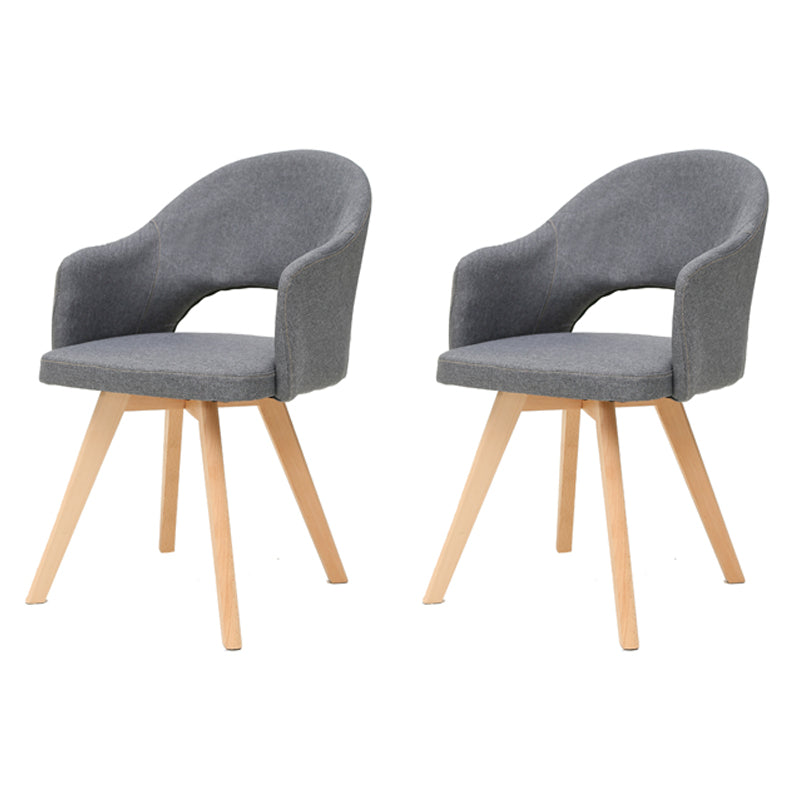 Contemporary Upholstered Study Room Arm Chair Matte Finish Open Dining Chair Grey 2 Piece Set Clearhalo ' kitchen&dining_furn' 'Dining Chairs' 'Dining Tables & Seating' 'dining_chair' 'furn' 'furn_dining_chair' 'Furniture' 'furniture_dining_chair' 'Kitchen & Dining Furniture' 'kitchen' 3998485