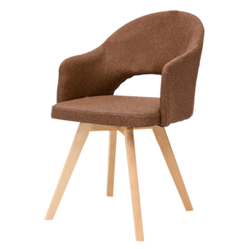 Contemporary Upholstered Study Room Arm Chair Matte Finish Open Dining Chair Coffee 1 Piece Clearhalo ' kitchen&dining_furn' 'Dining Chairs' 'Dining Tables & Seating' 'dining_chair' 'furn' 'furn_dining_chair' 'Furniture' 'furniture_dining_chair' 'Kitchen & Dining Furniture' 'kitchen' 3998489