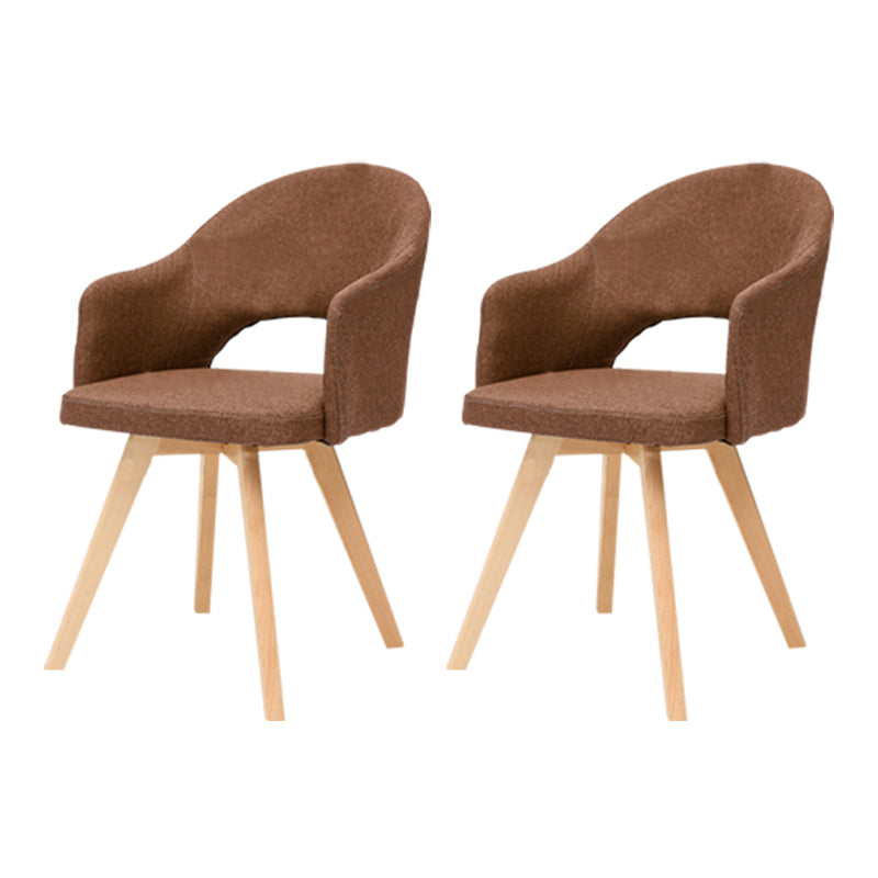 Contemporary Upholstered Study Room Arm Chair Matte Finish Open Dining Chair Coffee 2 Piece Set Clearhalo ' kitchen&dining_furn' 'Dining Chairs' 'Dining Tables & Seating' 'dining_chair' 'furn' 'furn_dining_chair' 'Furniture' 'furniture_dining_chair' 'Kitchen & Dining Furniture' 'kitchen' 3998491